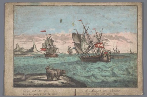 View of Ships Sailing on the Ice Sea