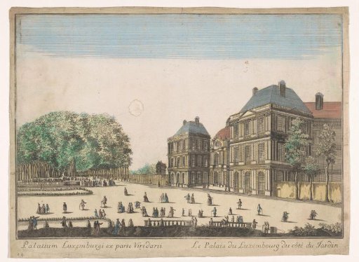 View of the Palais du Luxembourg in Paris seen from the garden