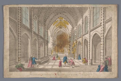 View of the interior of the Église Saint-Merri in Paris