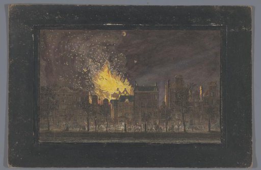 Fire at the theater on the Keizersgracht in Amsterdam, 1772