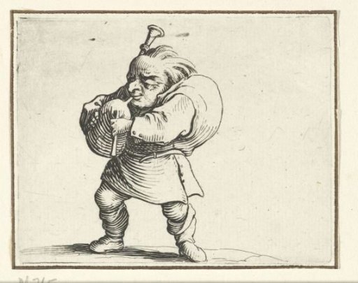 Little man (caricature) with bagpipe