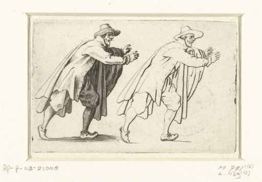The same man twice, seen from the right side