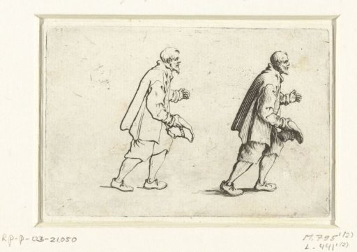 The same walking man twice, seen from the right side