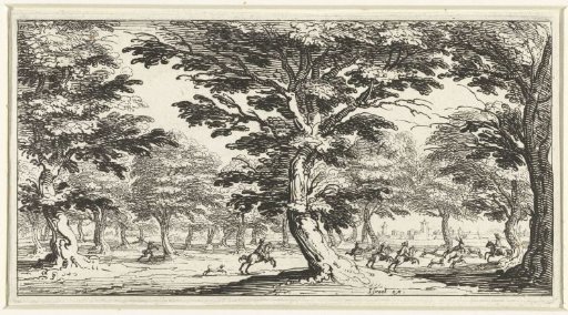 Landscape with hunters