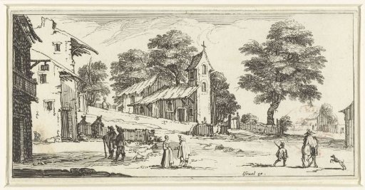 Landscape with a church in a village