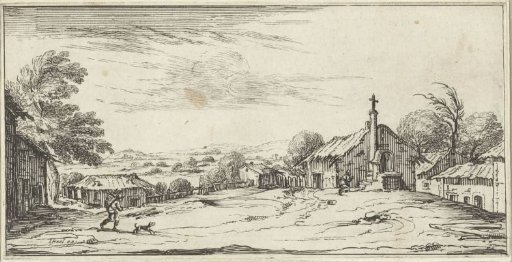 Landscape with a kneeling man