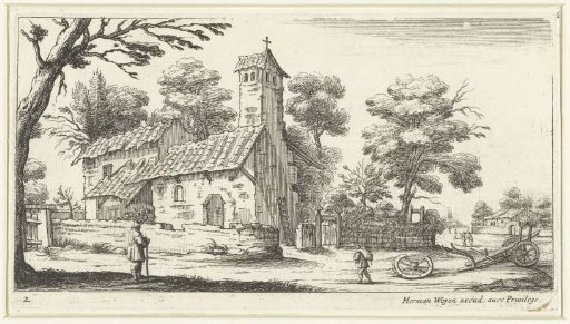 Landscape with a church, viewed from the side