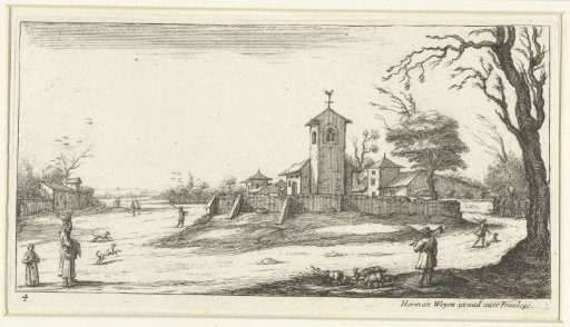 Landscape with a church, viewed from the tower