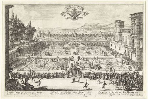 View of the gardens at the ducal palace in Nancy