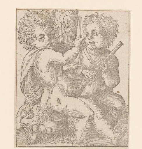 Two Putti Playing Music