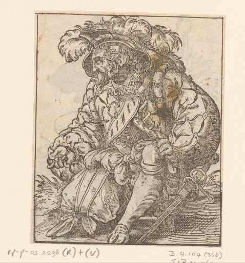 Kneeling Landsknecht Rolling Dice