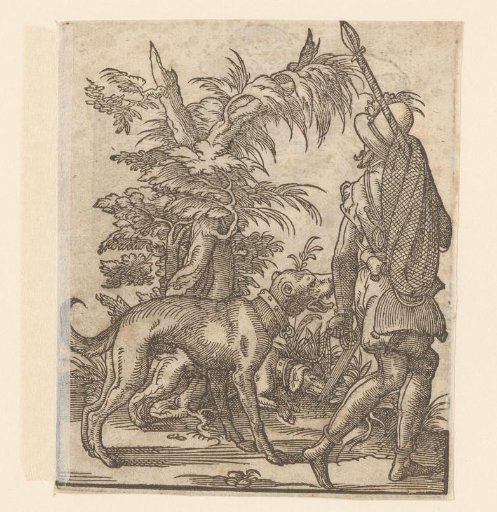 Hunter with Two Hunting Dogs