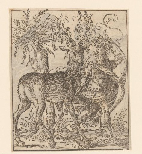 Archer leading a stag