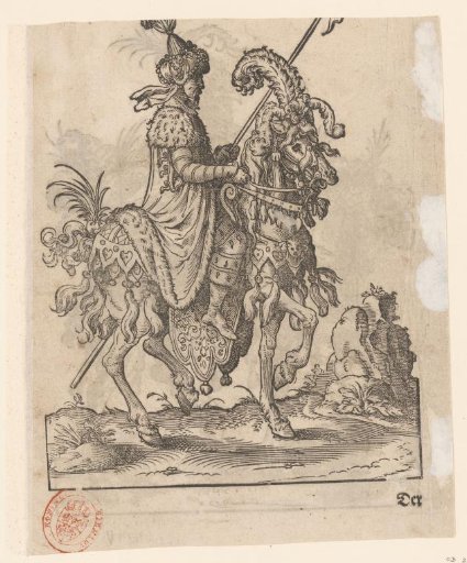 Man on horseback in Turkish dress