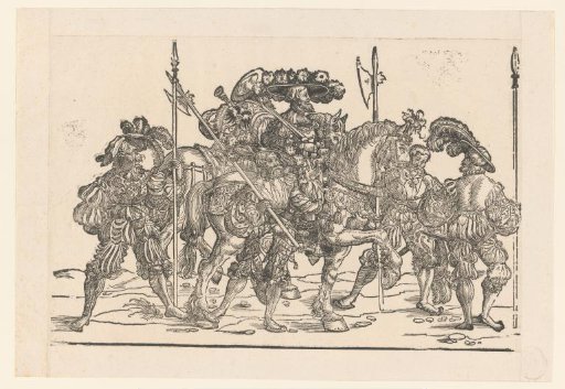 Emperor Charles V on Horseback with His Herald and Some Soldiers