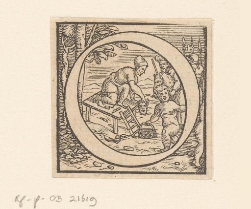 Letter O: Children Receiving the Severed Head of a Man at the Scaffold