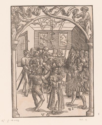 The Mocking of Christ by Soldiers and Judas Returning the Silver Pieces