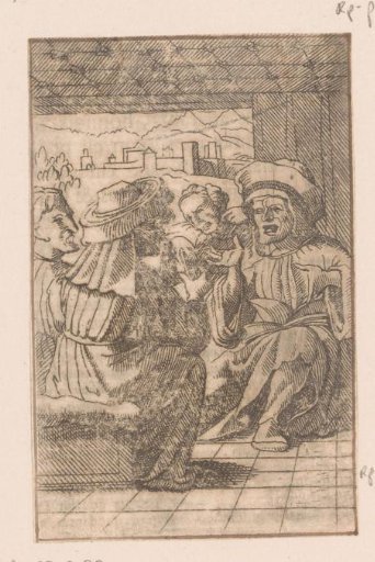 Four theologians discussing the punishment of heretics