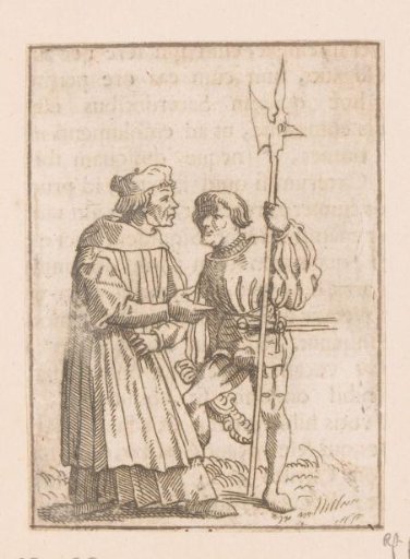 Priest in conversation with a soldier