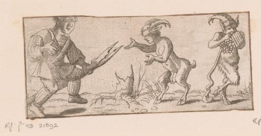 Polyphemus dancing with a satyr and Pan