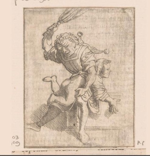 Schoolmaster punishing a pupil