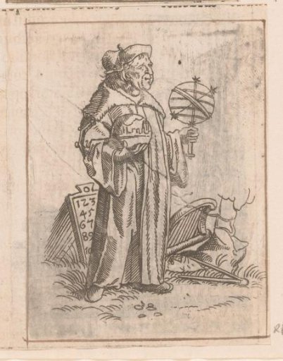 Humanist scholar with scientific instruments