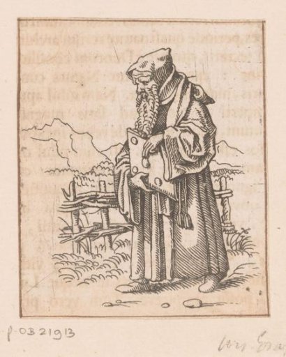Philosopher carrying a heavy book
