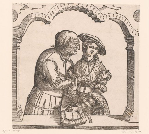 Unequal couple: an old man with a young woman