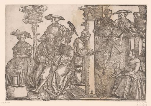 Spectators, Musicians and a Jester
