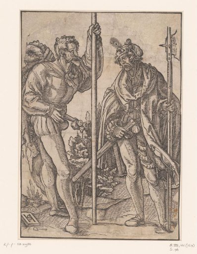 Two Landsknechts with a Spear and a Halberd