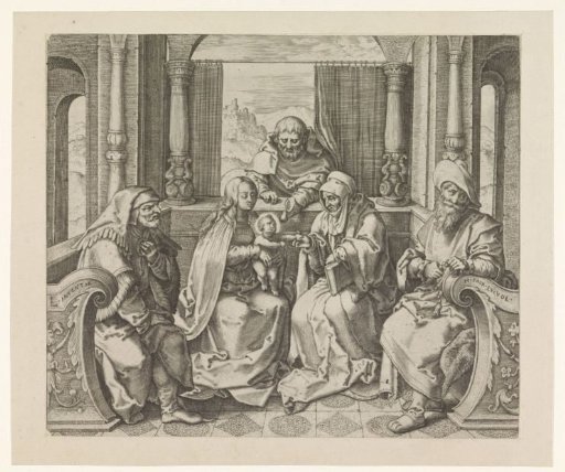 Saint Anne with the Virgin and Child, Joseph, and Two Male Saints