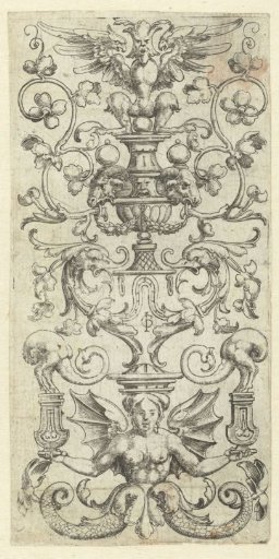 Ornament with a winged siren