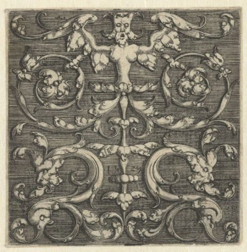Ornament with a symmetrical winged figure