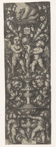 Ornament with a bear and five putti