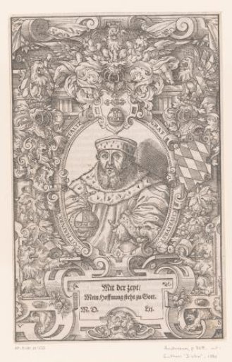 Portrait of Ottheinrich of the Palatinate in a Scrollwork Frame