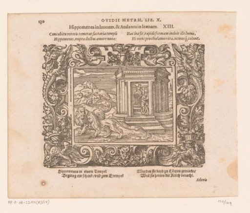 Atalanta and Hippomenes Transformed into Lions