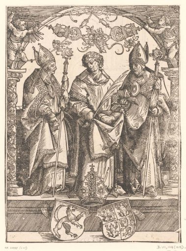 Patron saints of Passau: the saints Maximilianus of Lorch, Stephanus and Valentinus