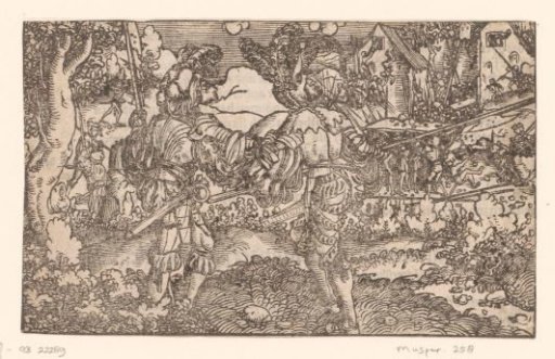 Two Army Commanders Dressed as Landsknechts Quarrelling over the Correct Way to Besiege a City