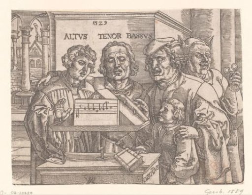 Male Quartet: Descant, Counter Tenor, Tenor, Bass, with Jester