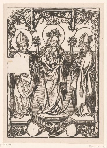 Mary with Child Standing between Two Holy Bishops