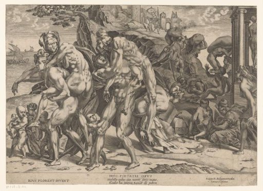 Amphinomus and Anapias save their parents from the fire of Catania