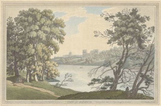 View of Blenheim Palace over the lake