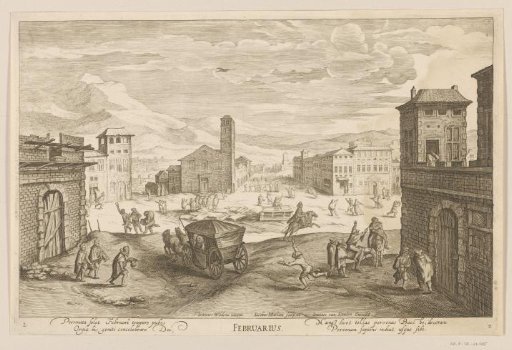 February: Carnival Scene on an Italian Square