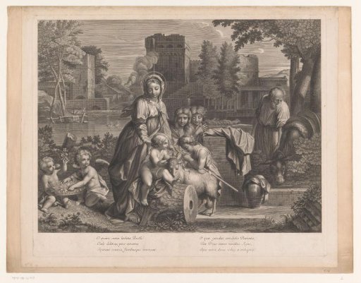 Holy Family with John the Baptist, a Lamb, Other Children and Putti
