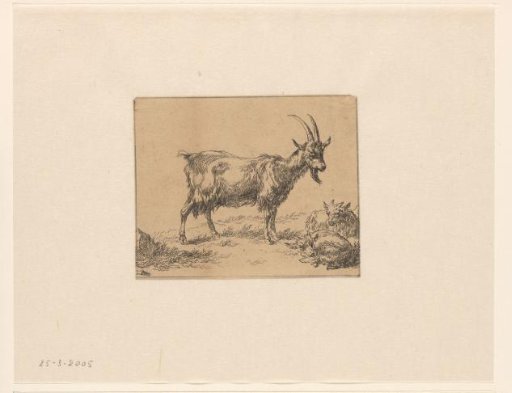 Standing Goat with two kids