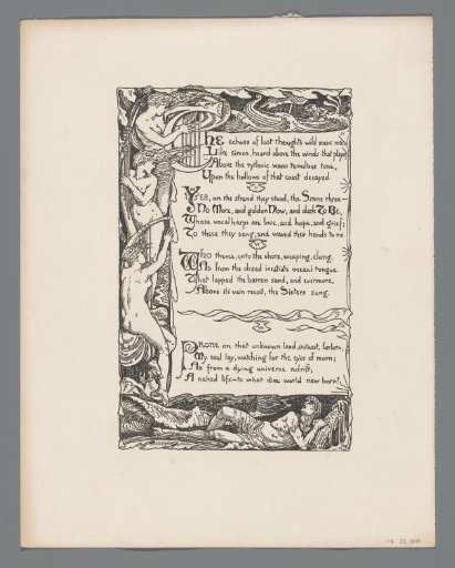 Cartouche with sirens and a drowning person