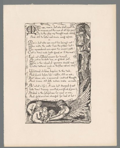 Cartouche with children near a sphinx and man near a winged figure