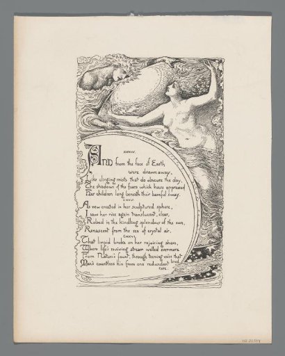 Cartouche with a man and woman in the cosmos