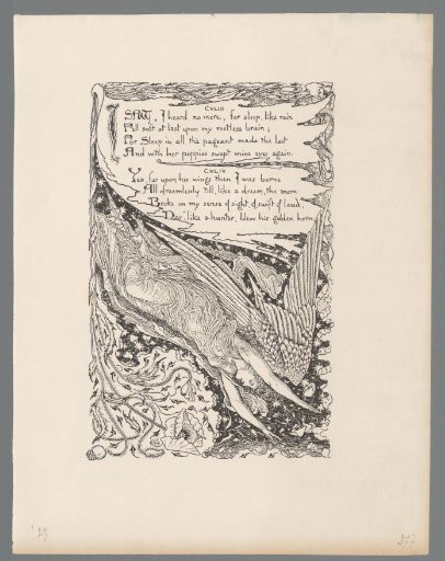 Cartouche with winged woman and poppies