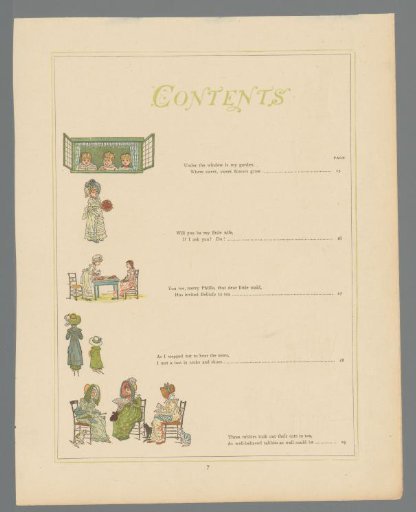 Five genre scenes